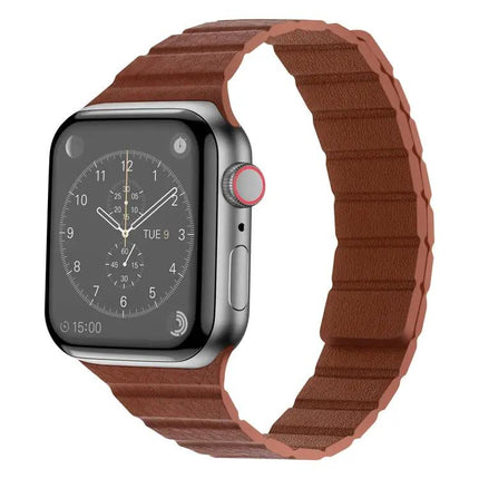 Magnetic Leather Watch Band For Apple Watch 38mm-45mm