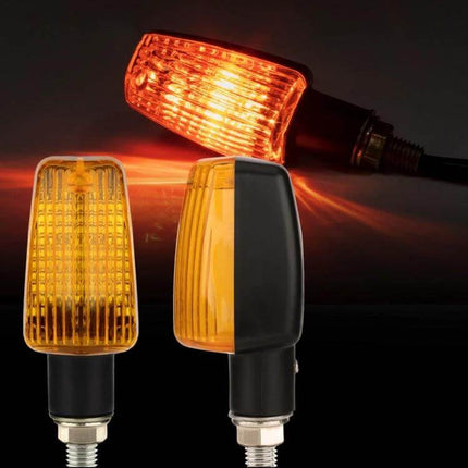Motorcycle Retro Style Turn Signal Light Pair For Night Use - amber GS halogen retro ABS housing, 12V motorcycle turn signals, easy install