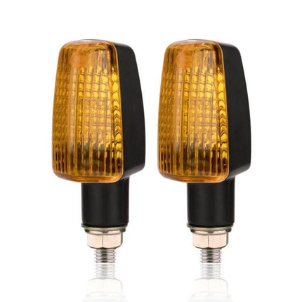 Motorcycle Retro Style Turn Signal Light Pair For Night Use - amber retro ABS housing 12V GS halogen replacement pair
