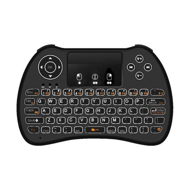 Wireless Mini Keyboard with Touchpad and Backlight for TV and PC compact backlit handheld keyboard with touchpad for smart TV and PC