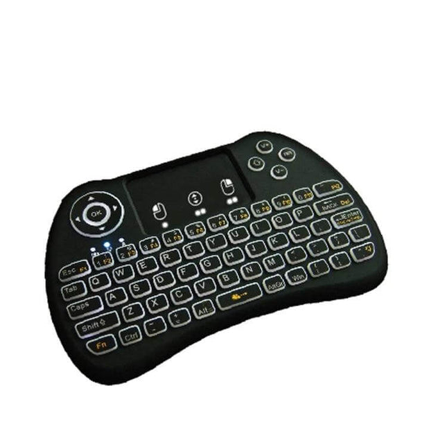 Wireless Mini Keyboard with Touchpad and Backlight for TV and PC compact black backlit handheld keyboard with touchpad for smart TV and PC
