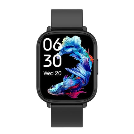 Versatile Smart Watch for Daily Health and Fitness Tracking - black rectangular smartwatch showing time, heart and activity-ready display