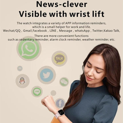 Versatile Smart Watch for Daily Health and Fitness Tracking on wrist showing notifications and health icons
