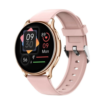 Smart Watch Companion for Everyday Routines and Travel - rose gold smartwatch with 1.32-inch color display showing time, heart rate, steps