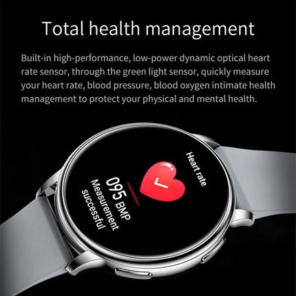 Smart Watch Companion for Everyday Routines and Travel - round smartwatch displaying heart rate 095 BPM on 1.32-inch color display for health tracking