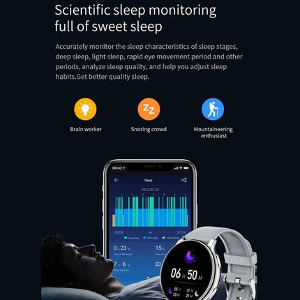 Smart Watch Companion for Everyday Routines and Travel - sleep monitoring, 1.32-inch color display showing sleep stages and nightly stats