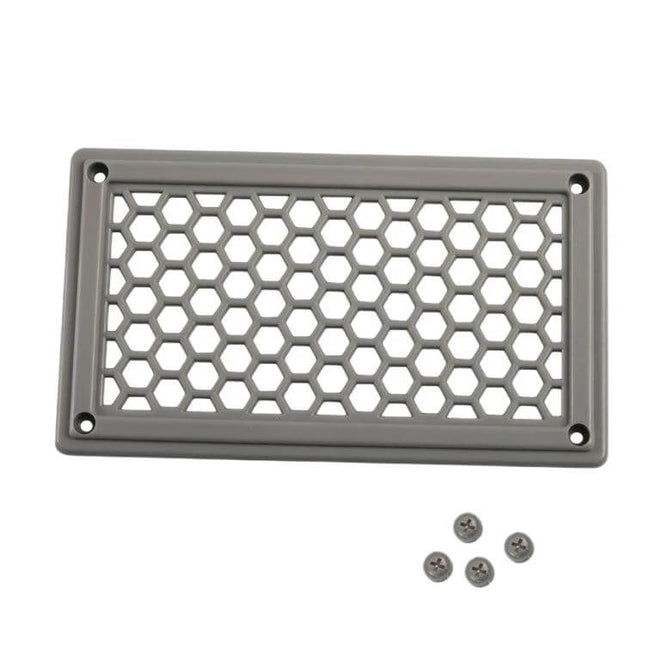 Grey 198x114mm Rectangle Louvered Vent Panel Cover For RVs, ABS honeycomb vent cover with screws, replacement RV vent