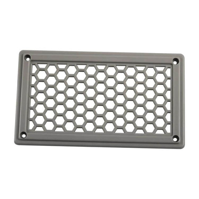 Grey 198x114mm Rectangle Louvered Vent Panel Cover For RVs ABS honeycomb grille replacement, easy-install rectangular vent cover