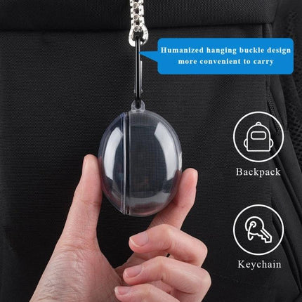 Clear Protective Case for Huawei Earbuds in Daily Use hanging on backpack keychain, transparent TPU shell protecting earbuds
