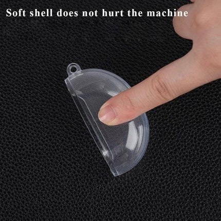 Clear Protective Case for Huawei Earbuds in Daily Use - transparent soft TPU shell protecting earbuds from drops and scratches, shown being pressed for flexibility
