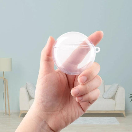 Clear Protective Case for Huawei Earbuds in Daily Use - transparent TPU round case held in hand to protect earbuds from drops and scratches