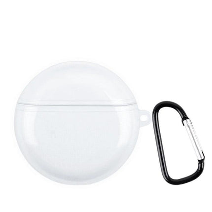 Clear Protective Case for Huawei Earbuds in Daily Use - transparent TPU round case with carabiner for commute and workouts