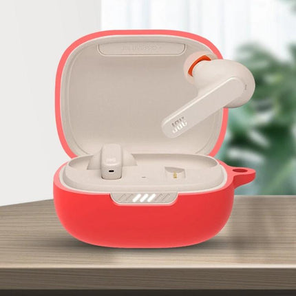 Keep Your Earphones Protected for Daily Use On the Go — compact red earphone protector case with 360-degree coverage and open lid showing earbuds