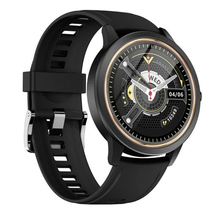 Essential Smart Watch for Everyday Health Monitoring and Connectivity - sleek black round smartwatch showing heart rate, steps and notification on wrist-ready display