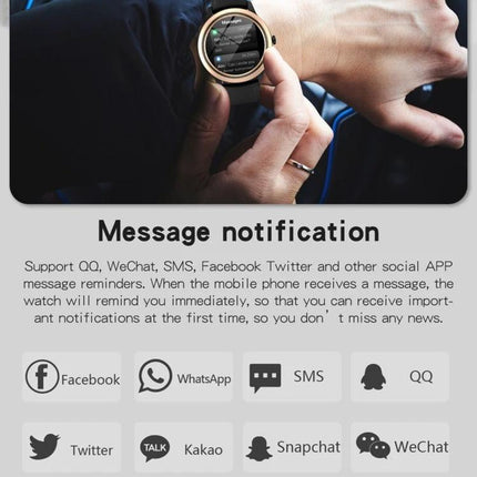 Essential Smart Watch for Everyday Health Monitoring and Connectivity on wrist showing message notifications and fitness tracking