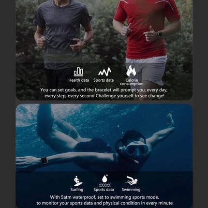 A Versatile Smart Watch for Everyday Health Tracking showing runners and a swimmer wearing the watch tracking steps, heart rate and sleep