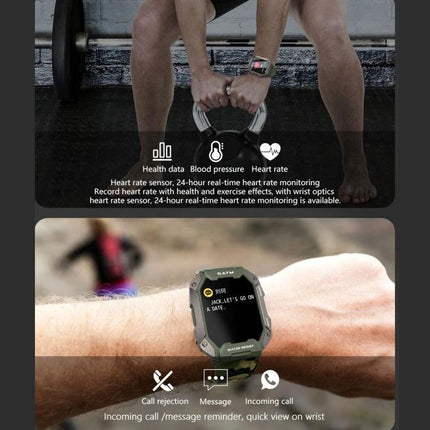 A Versatile Smart Watch for Everyday Health Tracking on wrist showing heart rate and sleep icons during workouts and sleep monitoring