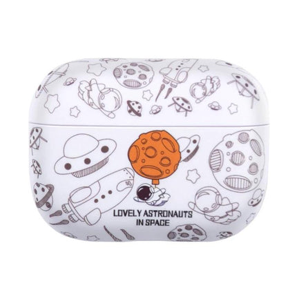 A Simple Protective Case for AirPods in Daily Use - white astronaut print protective case for AirPods, shields from scratches and dirt