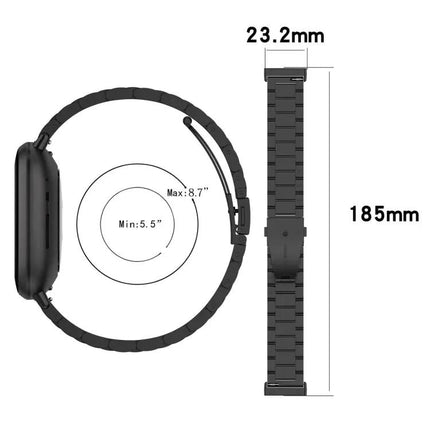 3-Bead Stainless Steel Watch Band For Fitbit Versa 4
