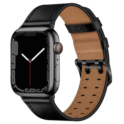 Leather Double Buckle Watch Band For Apple Watch 38-45mm