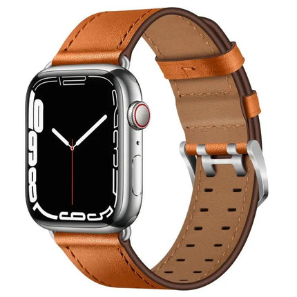 Leather Double Buckle Watch Band For Apple Watch 38-45mm