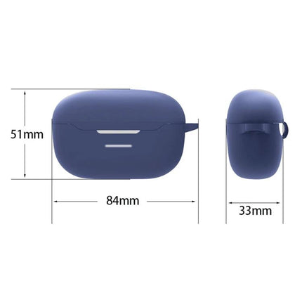 Silicone Case for Everyday Earphone Protection on the Go - navy silicone 360° protective case with dimensions 84x51x33mm