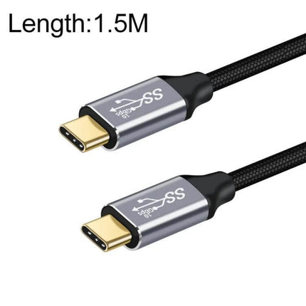 USB-C to USB-C Cable for Charging and Data Transfer in Various Lengths - 1.5M braided cable, 10Gbps data and 100W power
