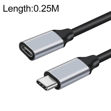 USB-C Male to Female Extension Cable for Data Transfer and Charging, 0.25M black extension cable for charging and data