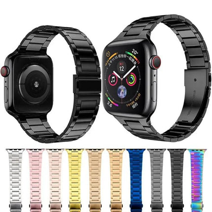 Stainless Steel Apple Watch Band Adjustable Multiple Sizes