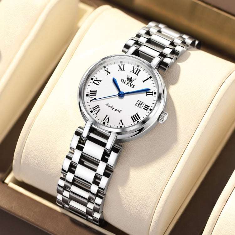 Elegant OLEVS 5575 Ladies Quartz Watch - Waterproof with Stainless Steel Bracelet