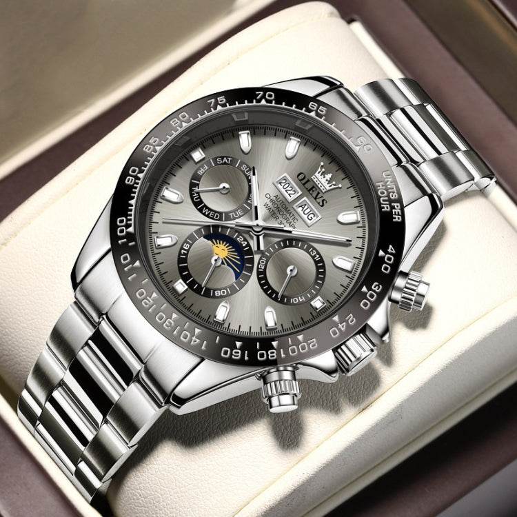 OLEVS 6654 Multifunction Dial Mechanical Movement Men Watch