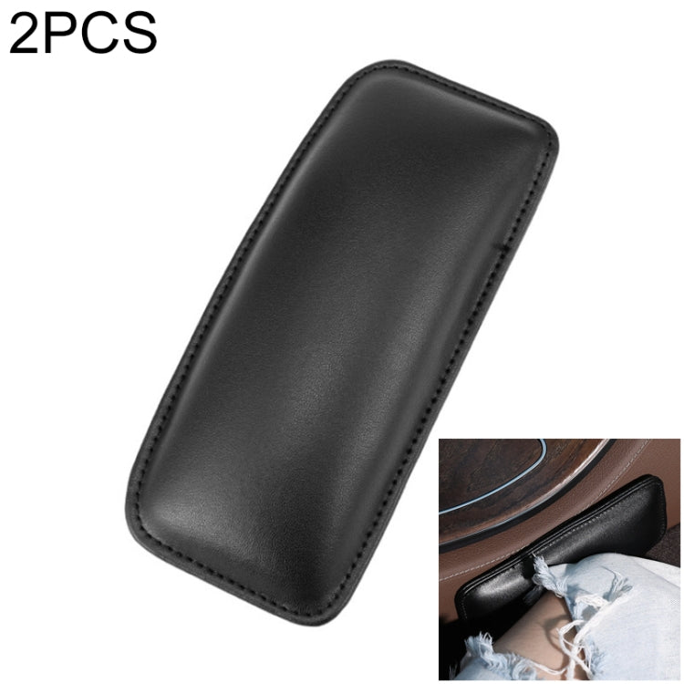 2 PCS Car Non-slip Soft Floor Protector Carpet Floor Mat Knee Bolster, PU Leather, First Layer Cowhide