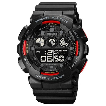 SKMEI Waterproof Electronic Watch for Daily Timekeeping and Alarms - black digital sport watch, 50m water resistant with alarms and timers