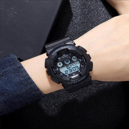 SKMEI Waterproof Electronic Watch for Daily Timekeeping and Alarms black digital sport watch on wrist showing time, alarms and water resistance up to 50m
