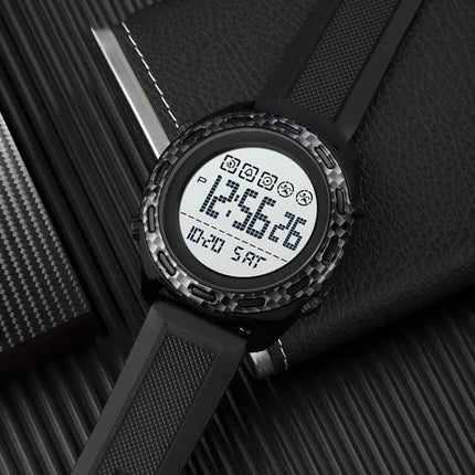 SKMEI Waterproof Electronic Watch with Stainless Steel Buckle, Black - black digital sports watch with 50m water resistance and stainless steel buckle