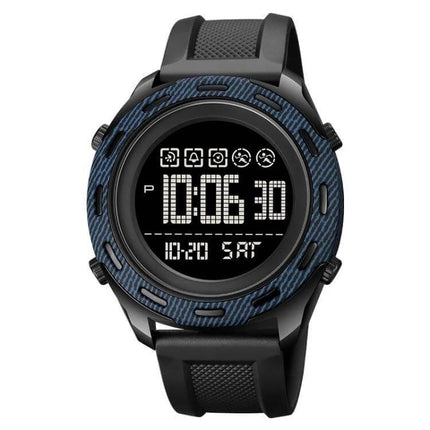 SKMEI Waterproof Electronic Watch with Stainless Steel Buckle, Black - black digital sports watch with 50m water resistance and stainless steel buckle