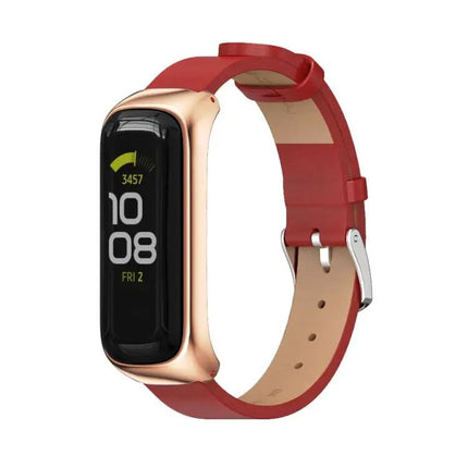 MIJOBS Microfiber Leather Metal Watch Band For Galaxy Fit 2