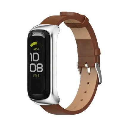 MIJOBS Microfiber Leather Metal Watch Band For Galaxy Fit 2