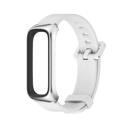 MIJOBS Silicone Metal Watch Band For Samsung Galaxy Fit2