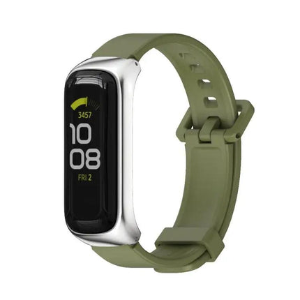 MIJOBS Silicone Metal Watch Band For Samsung Galaxy Fit2