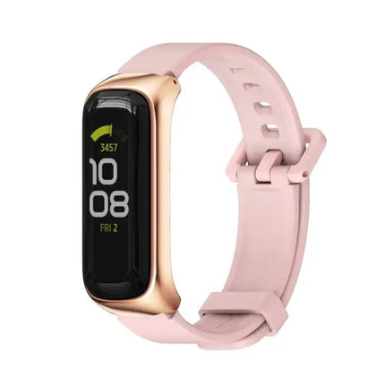 MIJOBS Silicone Metal Watch Band For Samsung Galaxy Fit2