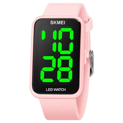 SKMEI Waterproof Electronic Watch for Everyday Activities pink LED digital sports watch, 50m water resistant, electronic movement