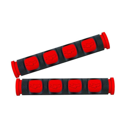 PVC Horn Shape Hand Grip Covers For Motorcycle 2 Pack - red and black PVC slip-on grips with heat-resistant horn design