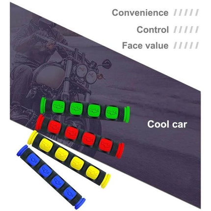 PVC Horn Shape Hand Grip Covers For Motorcycle 2 Pack - colorful PVC horn-shaped slip-on motorcycle handlebar grips for improved comfort and heat resistance