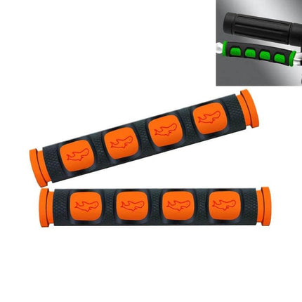 PVC Horn Shape Hand Grip Covers For Motorcycle 2 Pack - orange PVC horn-style slip-on grips with heat-resistant textured surface
