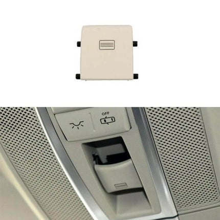 Car Dome Light Button Sunroof Window Switch Left Hand Drive beige replacement switch shown detached and installed in Mercedes-Benz overhead console