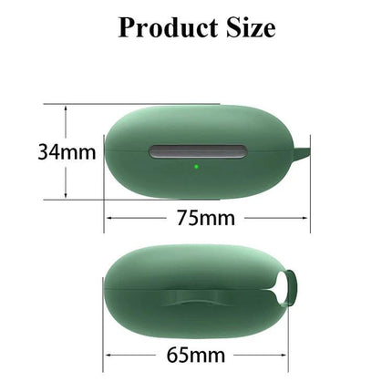 Protective Silicone Cover for Everyday Beats Earphone Use green case showing 75mm x 34mm x 65mm dimensions