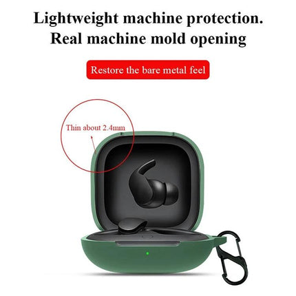 Protective Silicone Cover for Everyday Beats Earphone Use in green with slim 2.4mm design, open charging access and carabiner for daily protection