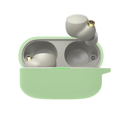 A Protective Case for Sony Earphones in Everyday Situations - mint silicone case protecting earphones from scratches and dirt while allowing charging