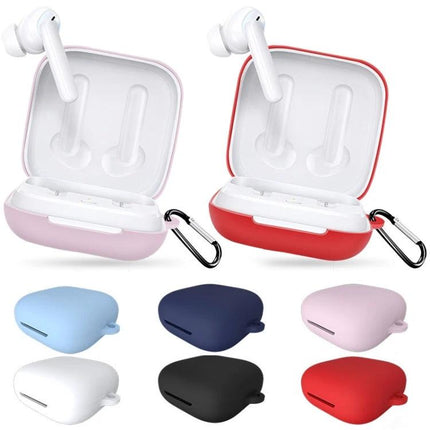 Silicone Protective Case for OPPO Enco W51 Earphones in Daily Life — colorful silicone cases with carabiner for daily commute and workouts